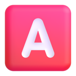 A button (blood type) - Microsoft Fluent UI 3D Style
