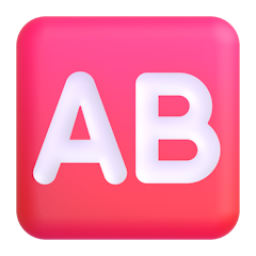 AB button (blood type) - Microsoft Fluent UI 3D Style