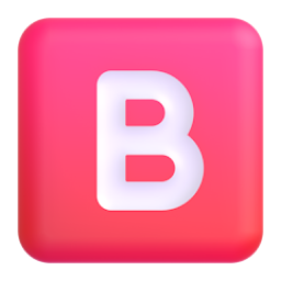 B button (blood type) - Microsoft Fluent UI 3D Style
