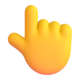 backhand index pointing up - Microsoft Fluent UI 3D Style