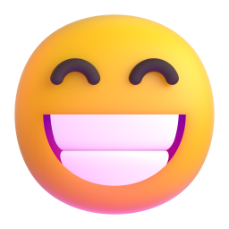 beaming face with smiling eyes - Microsoft Fluent UI 3D Style