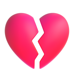 broken heart - Microsoft Fluent UI 3D Style