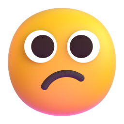 confused face - Microsoft Fluent UI 3D Style