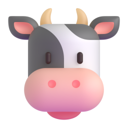 cow face - Microsoft Fluent UI 3D Style