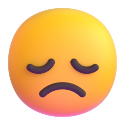 disappointed face - Microsoft Fluent UI 3D Style