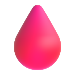 drop of blood - Microsoft Fluent UI 3D Style