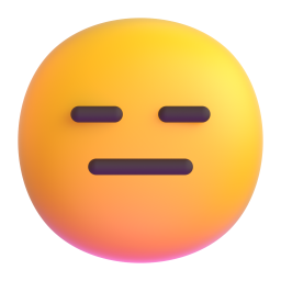 expressionless face - Microsoft Fluent UI 3D Style