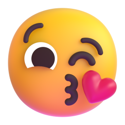 face blowing a kiss - Microsoft Fluent UI 3D Style