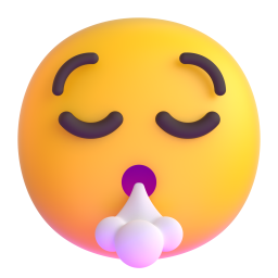 face exhaling - Microsoft Fluent UI 3D Style