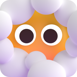 face in clouds - Microsoft Fluent UI 3D Style
