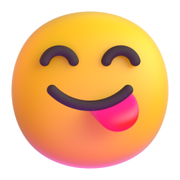 face savoring food - Microsoft Fluent UI 3D Style