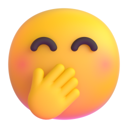face with hand over mouth - Microsoft Fluent UI 3D Style