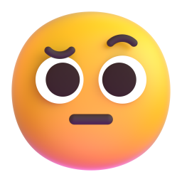 face with raised eyebrow - Microsoft Fluent UI 3D Style