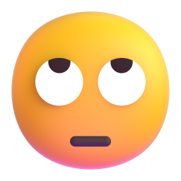 face with rolling eyes - Microsoft Fluent UI 3D Style