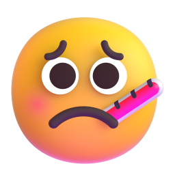 face with thermometer - Microsoft Fluent UI 3D Style