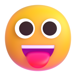 face with tongue - Microsoft Fluent UI 3D Style