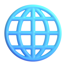 globe with meridians - Microsoft Fluent UI 3D Style