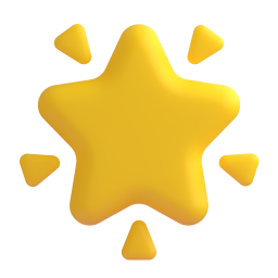 glowing star - Microsoft Fluent UI 3D Style