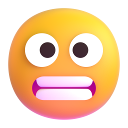 grimacing face - Microsoft Fluent UI 3D Style