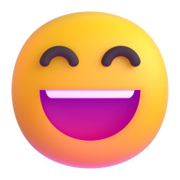 grinning face with smiling eyes - Microsoft Fluent UI 3D Style