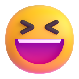 grinning squinting face - Microsoft Fluent UI 3D Style