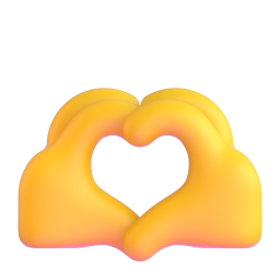 heart hands - Microsoft Fluent UI 3D Style