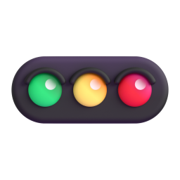 horizontal traffic light - Microsoft Fluent UI 3D Style