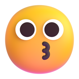 kissing face - Microsoft Fluent UI 3D Style