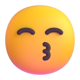 kissing face with smiling eyes - Microsoft Fluent UI 3D Style
