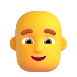 man: bald - Microsoft Fluent UI 3D Style