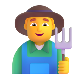 man farmer - Microsoft Fluent UI 3D Style
