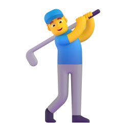 man golfing - Microsoft Fluent UI 3D Style
