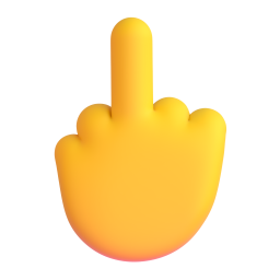 middle finger - Microsoft Fluent UI 3D Style