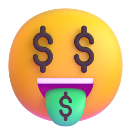 money-mouth face - Microsoft Fluent UI 3D Style