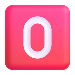 O button (blood type) - Microsoft Fluent UI 3D Style