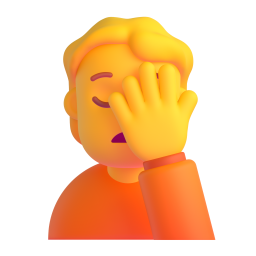 person facepalming - Microsoft Fluent UI 3D Style