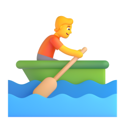 person rowing boat - Microsoft Fluent UI 3D Style