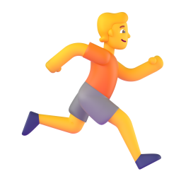 person running facing right - Microsoft Fluent UI 3D Style