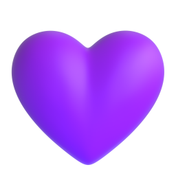 purple heart - Microsoft Fluent UI 3D Style