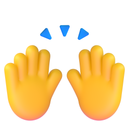 raising hands - Microsoft Fluent UI 3D Style