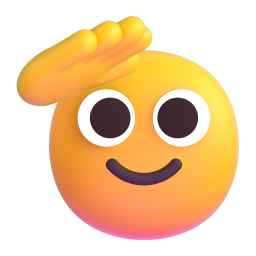 saluting face - Microsoft Fluent UI 3D Style