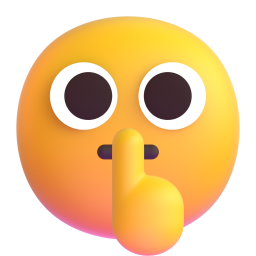 shushing face - Microsoft Fluent UI 3D Style