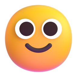 slightly smiling face - Microsoft Fluent UI 3D Style