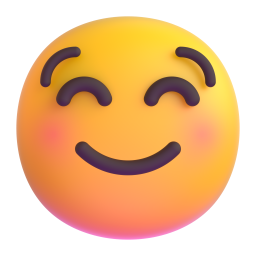 smiling face - Microsoft Fluent UI 3D Style