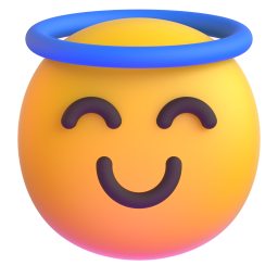 smiling face with halo - Microsoft Fluent UI 3D Style