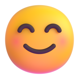 smiling face with smiling eyes - Microsoft Fluent UI 3D Style