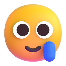 smiling face with tear - Microsoft Fluent UI 3D Style