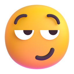 smirking face - Microsoft Fluent UI 3D Style