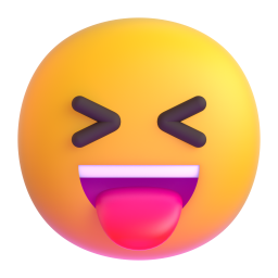 squinting face with tongue - Microsoft Fluent UI 3D Style