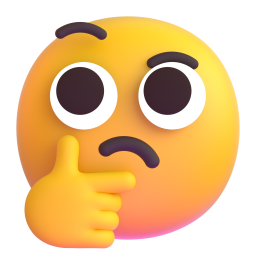 thinking face - Microsoft Fluent UI 3D Style